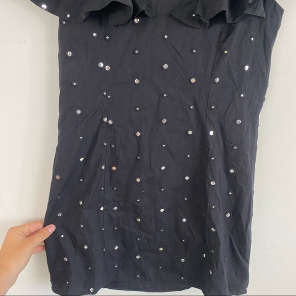 LOVERS + FRIENDS black diamond detailing ruffle sleeve mini dress - Picture 9 of 9